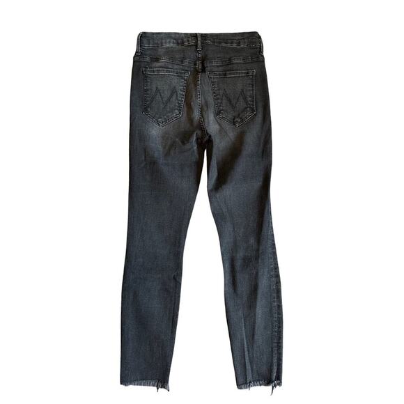 Women’s Mother Jeans High Waisted Looker Ankle Fray Black Skinny Jeans Size 26 - Picture 3 of 8